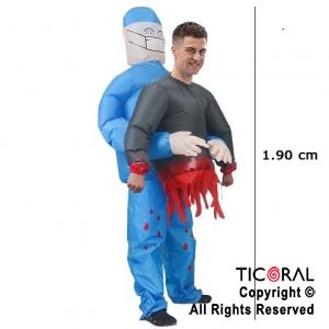 DISFRAZ INFLABLE MEDICO ATERRADO ADULTO 1,90 MT